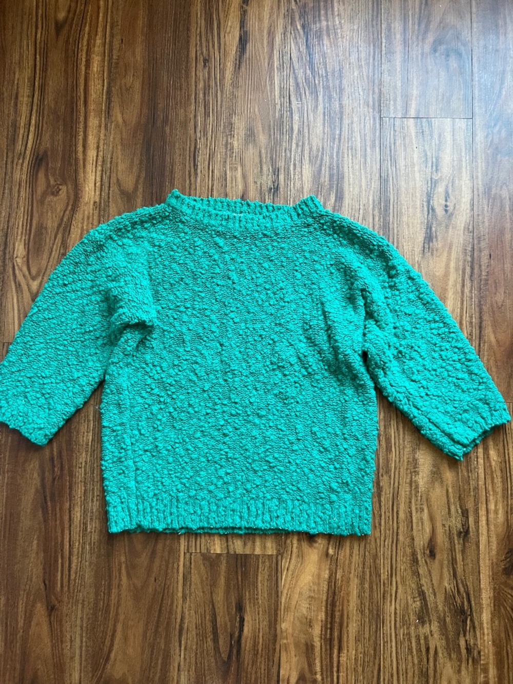 Vintage Blair Teal Turquoise Textured Bouclé Fleece Pullover Sweater Womens M
